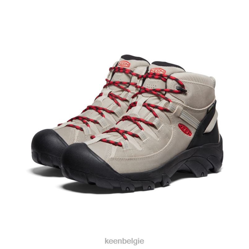 Heren targhee ii mid waterdichte wandelschoenen safari/rode loper KEEN schoenen DPX8V153