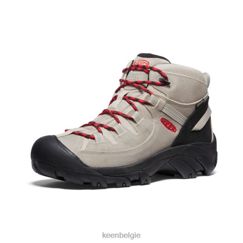 Heren targhee ii mid waterdichte wandelschoenen safari/rode loper KEEN schoenen DPX8V153