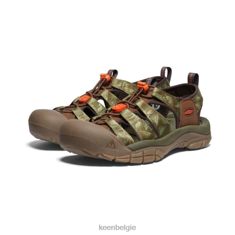 Heren newport retro x smokey beer rokerige beer/militaire olijf KEEN schoenen DPX8V82