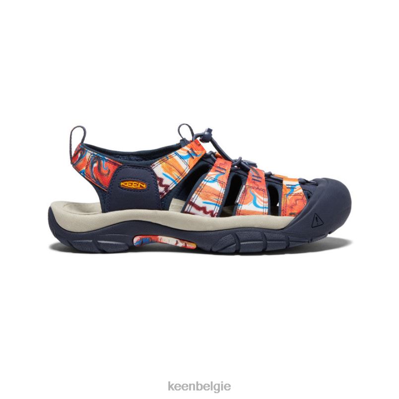 Heren newport x buiten afro hip oranje/marineblauw KEEN schoenen DPX8V85