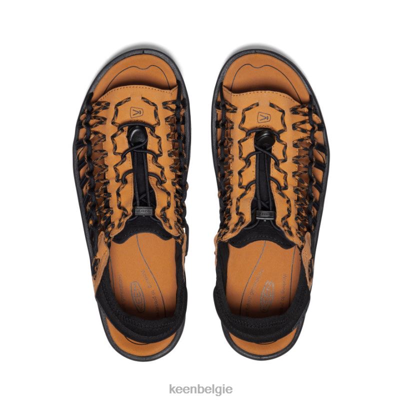 Heren uneek ii open teen zwart/kerrie KEEN schoenen DPX8V19