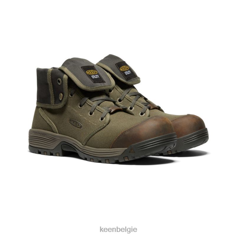 Heren Roswell midden (koolstofvezel teen) militair olijf/zwart olijf KEEN schoenen DPX8V282
