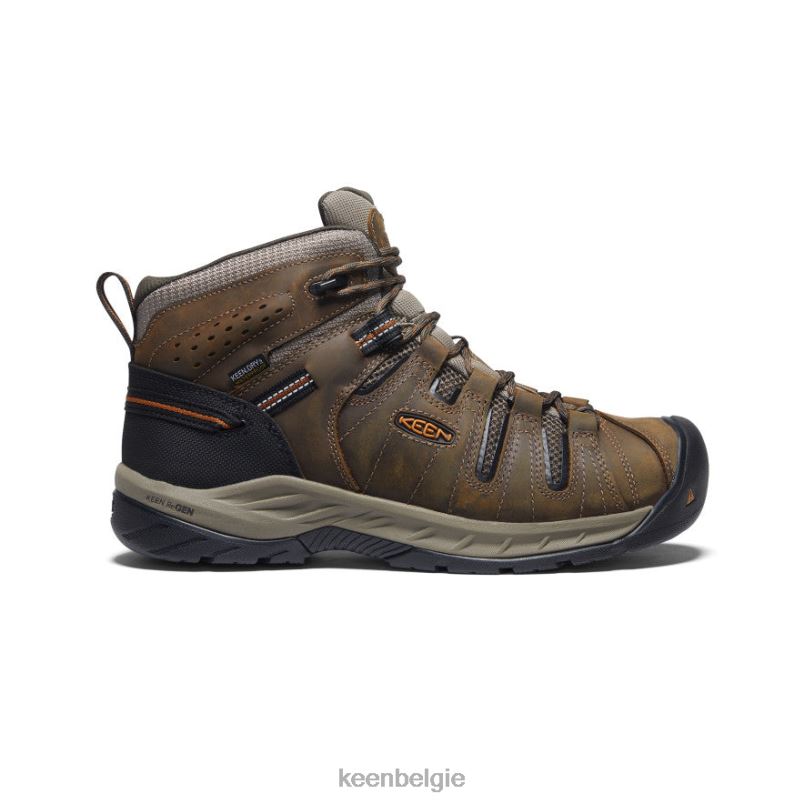 Heren flint ii waterdicht midden (zachte teen) zwart olijf/gestroomd KEEN schoenen DPX8V75