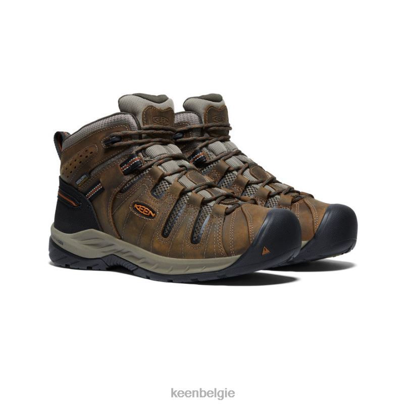 Heren flint ii waterdicht midden (zachte teen) zwart olijf/gestroomd KEEN schoenen DPX8V75