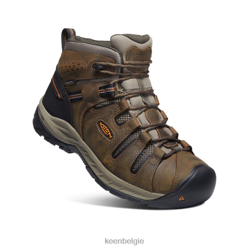 Heren flint ii waterdicht midden (zachte teen) zwart olijf/gestroomd KEEN schoenen DPX8V75