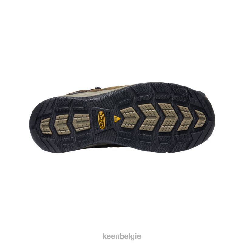 Heren flint ii waterdicht midden (zachte teen) zwart olijf/gestroomd KEEN schoenen DPX8V75