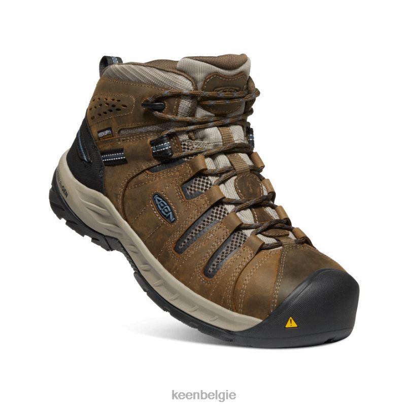 Heren flint ii waterdichte laars (stalen neus) cascadebruin/orionblauw KEEN schoenen DPX8V181