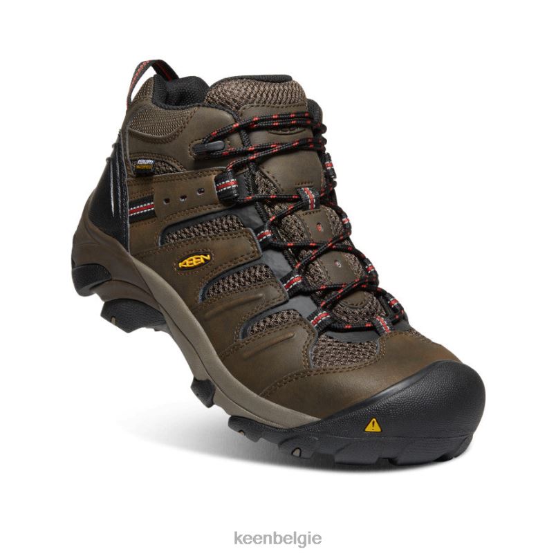Heren lansing midden waterdicht (stalen neus) cascade bruin/gestroomd KEEN schoenen DPX8V92