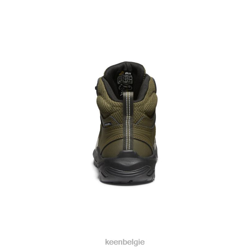 Heren reno kbf waterdicht midden (zachte teen) donker olijf/zwart KEEN schoenen DPX8V6