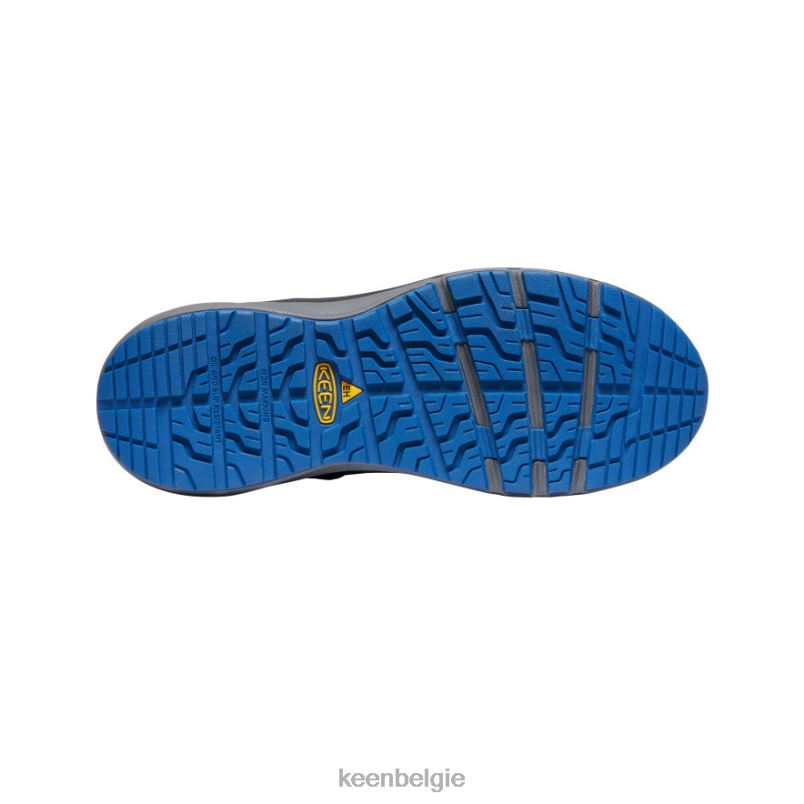 Heren waterdichte waterdichte laars met rode haak (koolstofvezelneus) staalgrijs/helder kobalt KEEN schoenen DPX8V222