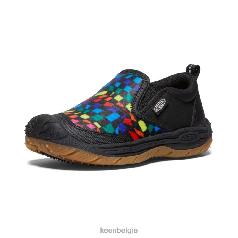 kleine kinderen speedhound slip-on zwart/multi KEEN schoenen DPX8V714