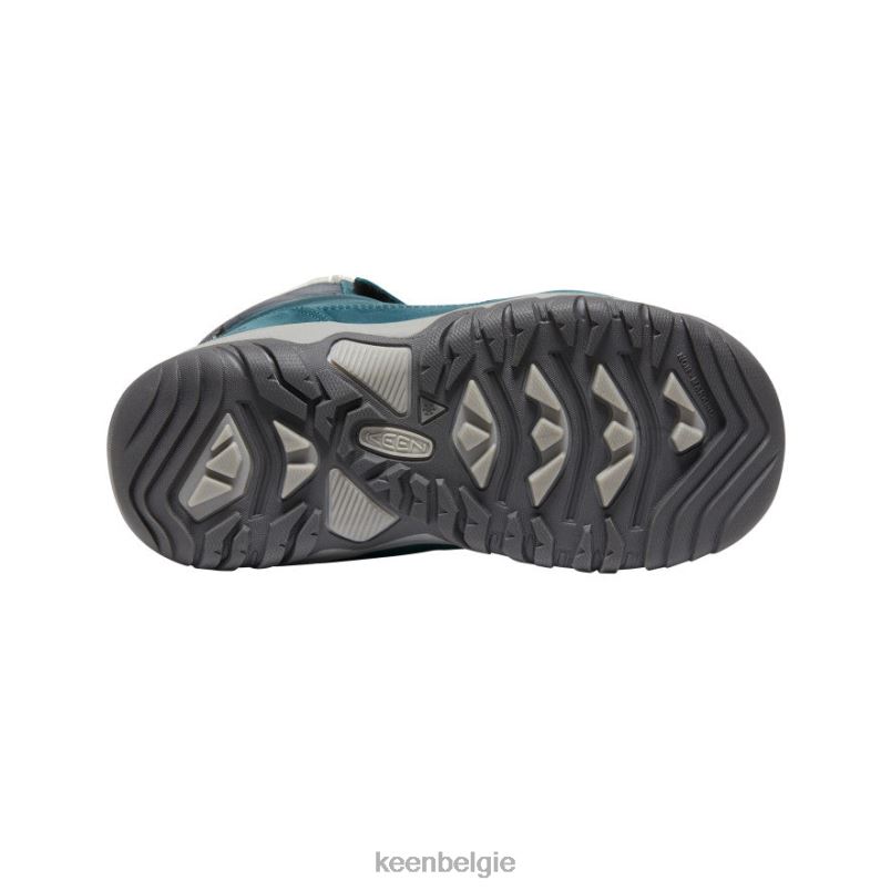 Grote kinderen Greta waterdichte laars blauw koraal/roze pauw KEEN schoenen DPX8V1015