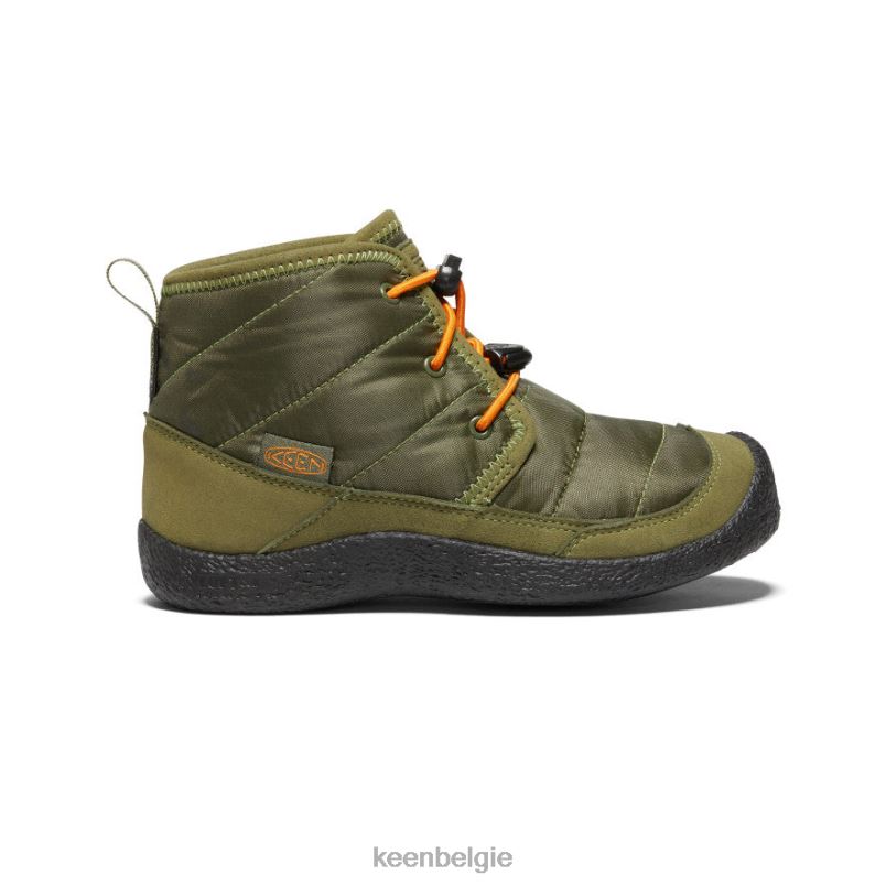 Grote kinderen howser ii waterdichte chukka capulet olijf/roodbruin oranje KEEN schoenen DPX8V936