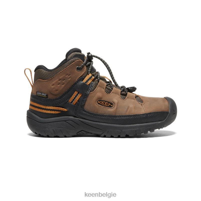 Grote kinderen targhee waterdichte laars donker aarde/goudbruin KEEN schoenen DPX8V895