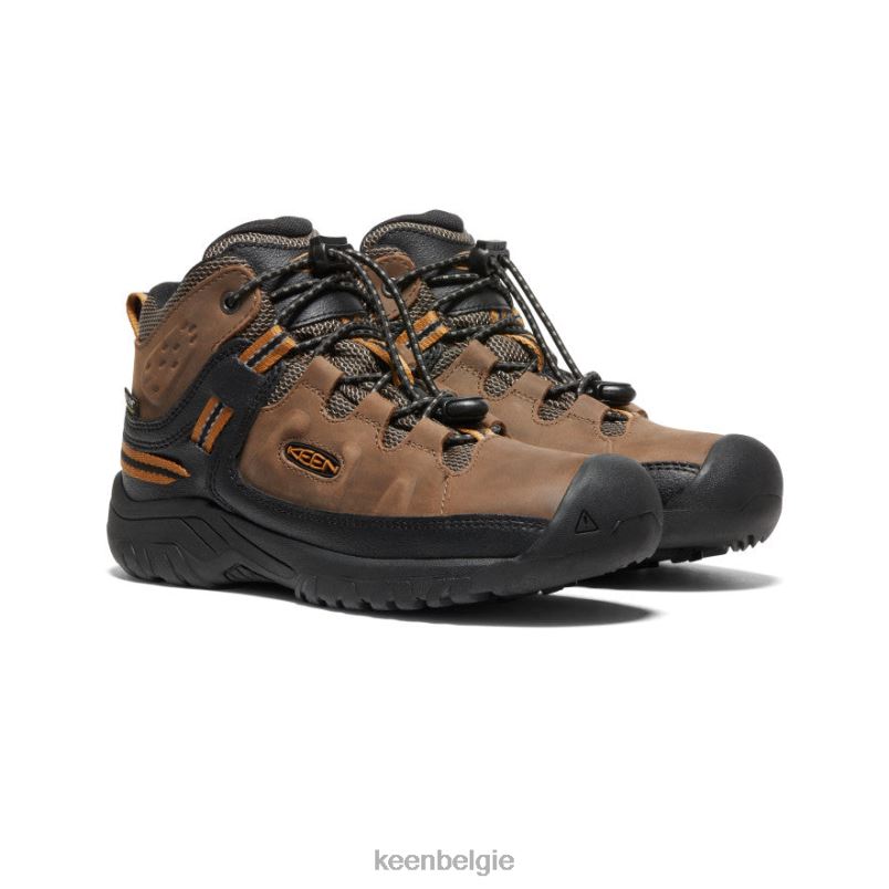 Grote kinderen targhee waterdichte laars donker aarde/goudbruin KEEN schoenen DPX8V895
