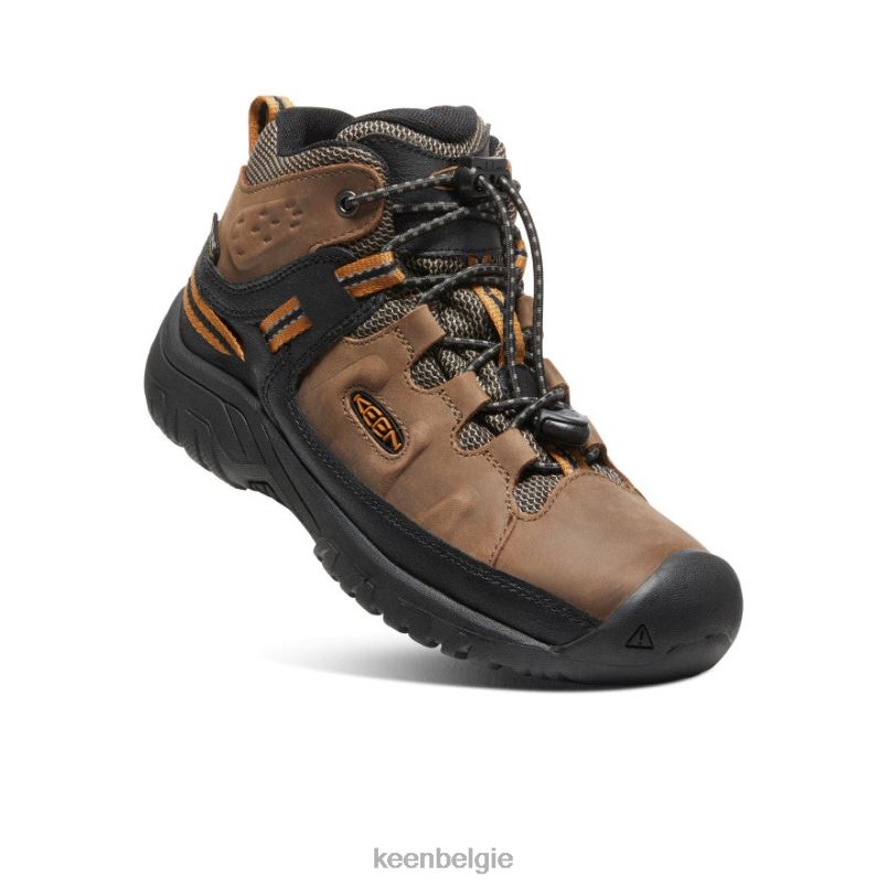 Grote kinderen targhee waterdichte laars donker aarde/goudbruin KEEN schoenen DPX8V895