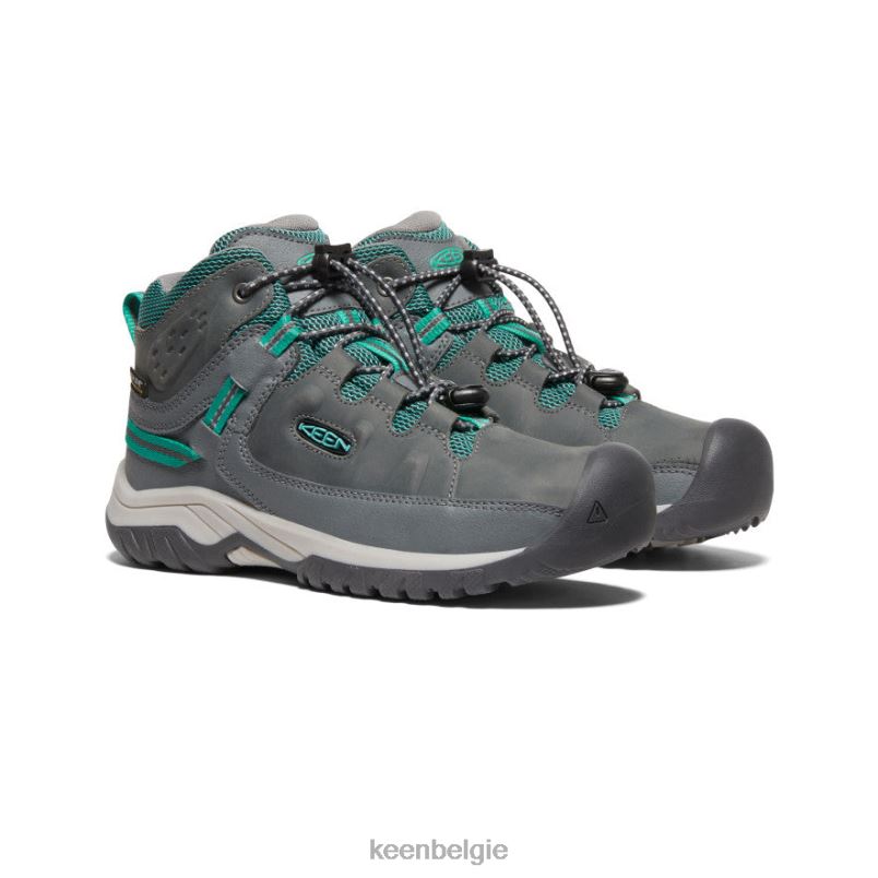 Grote kinderen targhee waterdichte laars staalgrijs/porselein KEEN schoenen DPX8V896