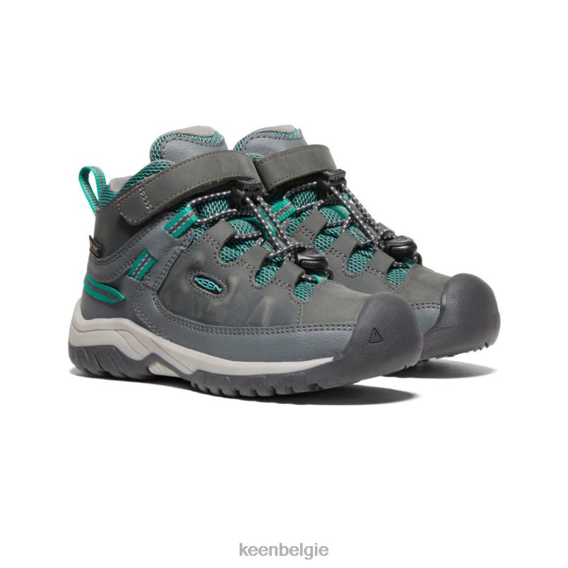 kleine kinderen targhee waterdichte laars staalgrijs/porselein KEEN schoenen DPX8V877