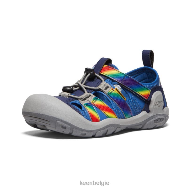 Grote kinderen knots kreek heldere kobalt/regenboog tie-dye KEEN schoenen DPX8V778