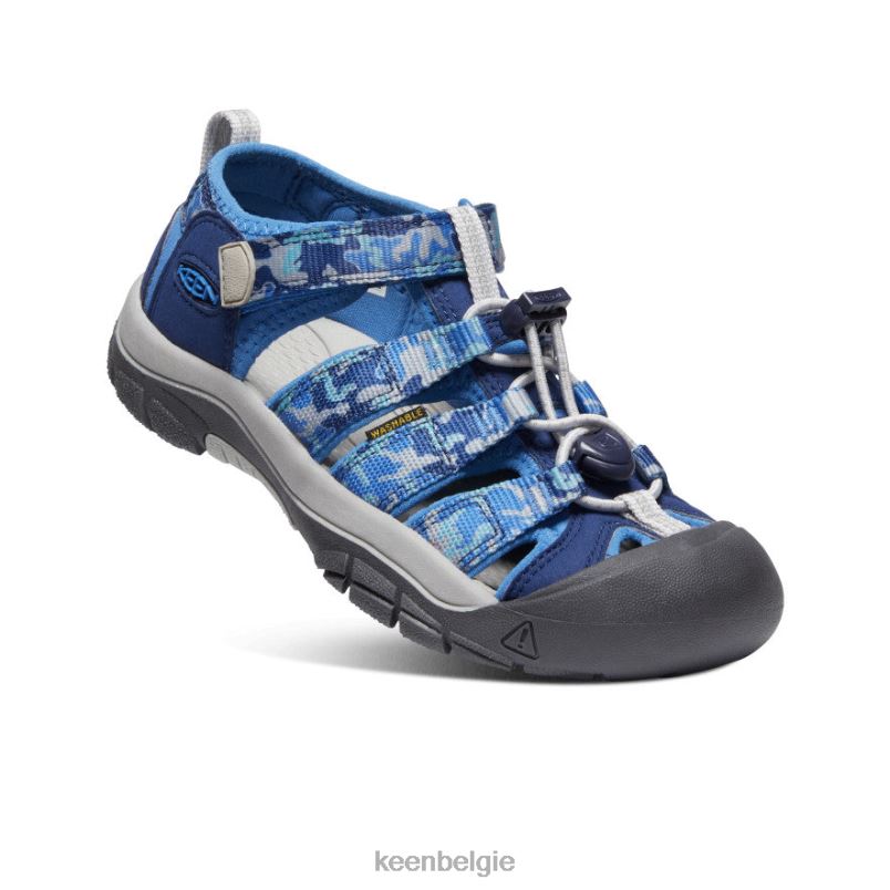 Grote kinderen nieuwpoort h2 camouflage/helder kobalt KEEN schoenen DPX8V767