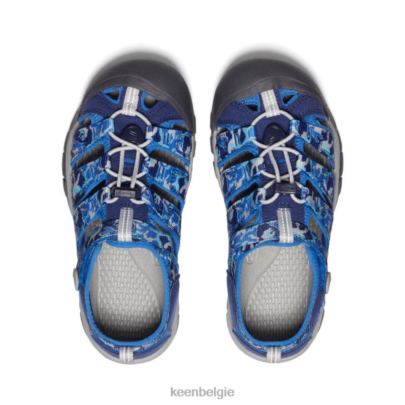 Grote kinderen nieuwpoort h2 camouflage/helder kobalt KEEN schoenen DPX8V767