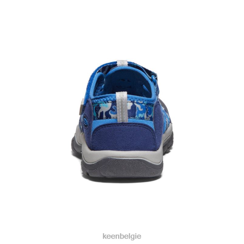 Grote kinderen nieuwpoort h2 camouflage/helder kobalt KEEN schoenen DPX8V767