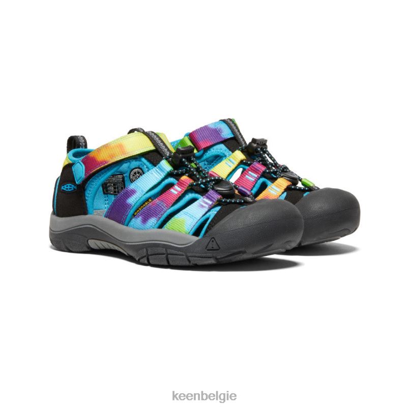 Grote kinderen nieuwpoort h2 regenboog tie-dye KEEN schoenen DPX8V749