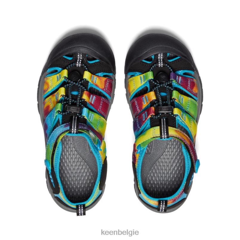 Grote kinderen nieuwpoort h2 regenboog tie-dye KEEN schoenen DPX8V749