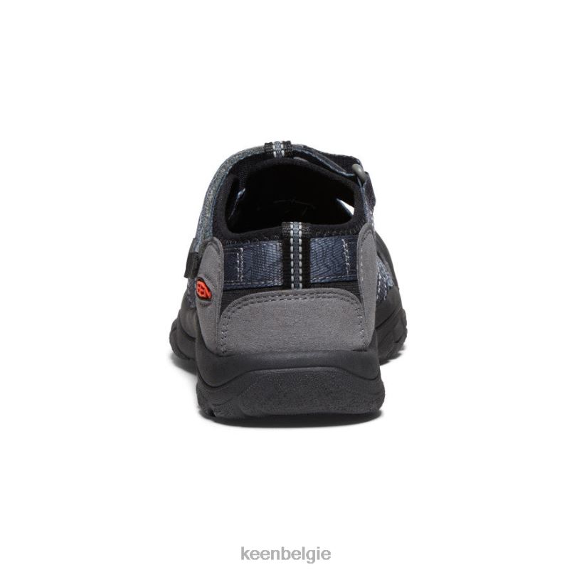 Grote kinderen nieuwpoort h2 staalgrijs/zwart KEEN schoenen DPX8V755