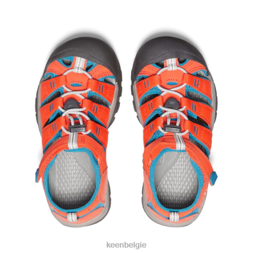 Grote kinderen nieuwpoort h2 veiligheidsoranje/fjordblauw KEEN schoenen DPX8V756