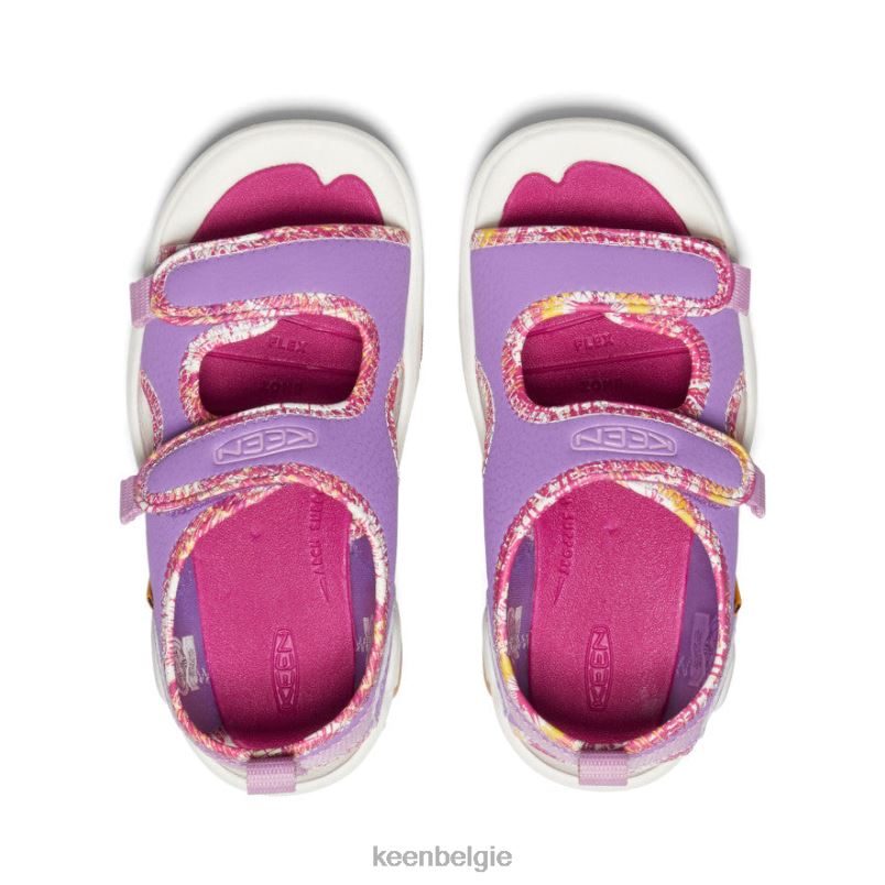 kleine kinderen knotch creek met open teen Engelse lavendel/festivalfuchsia KEEN schoenen DPX8V770