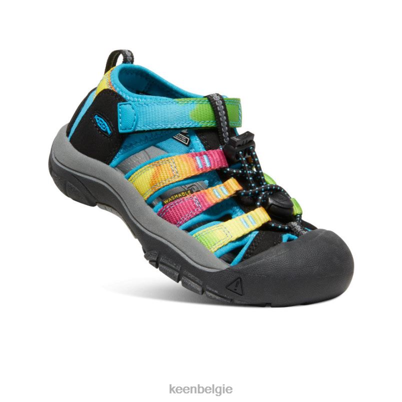 kleine kinderen nieuwpoort h2 regenboog tie-dye KEEN schoenen DPX8V731