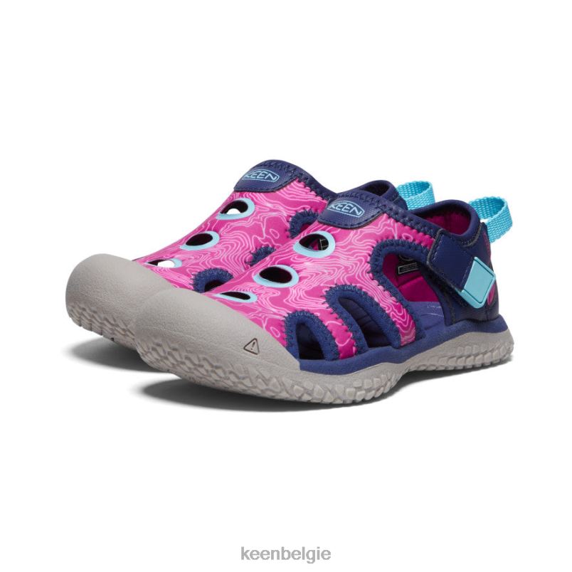 kleine kinderen pijlstaartrog sandaal blauwe diepten/festivalfuchsia KEEN schoenen DPX8V866