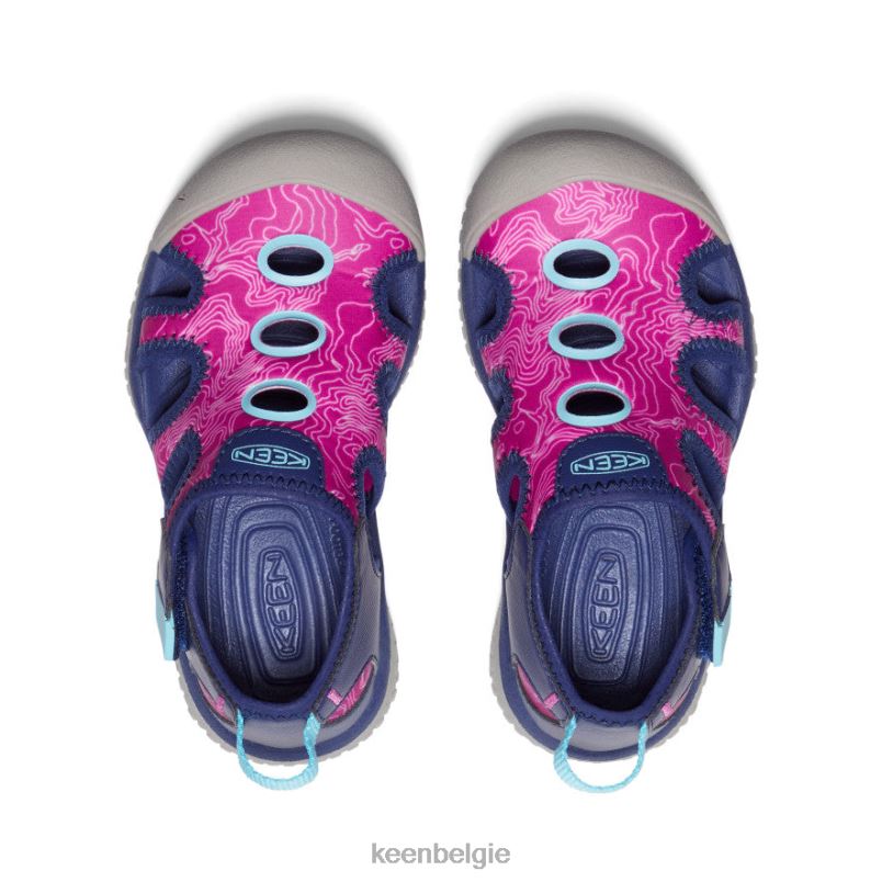 kleine kinderen pijlstaartrog sandaal blauwe diepten/festivalfuchsia KEEN schoenen DPX8V866