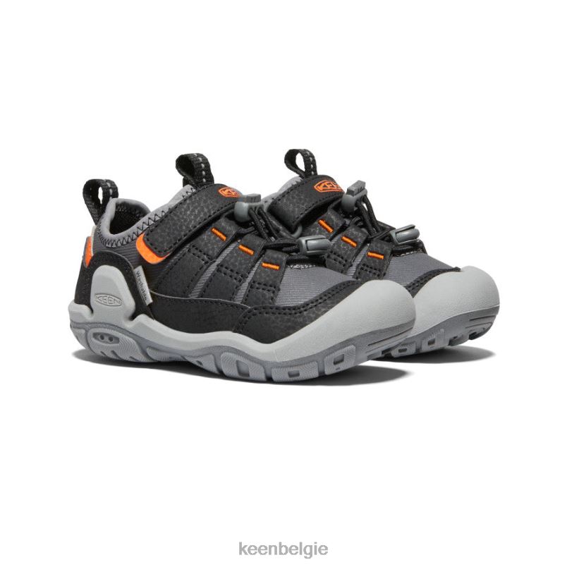 Grote kinderen geknoopte holle sneaker staalgrijs/veiligheidsoranje KEEN schoenen DPX8V908