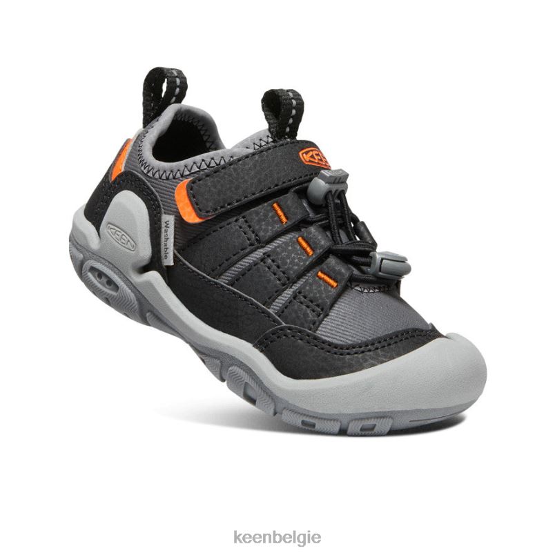 Grote kinderen geknoopte holle sneaker staalgrijs/veiligheidsoranje KEEN schoenen DPX8V908