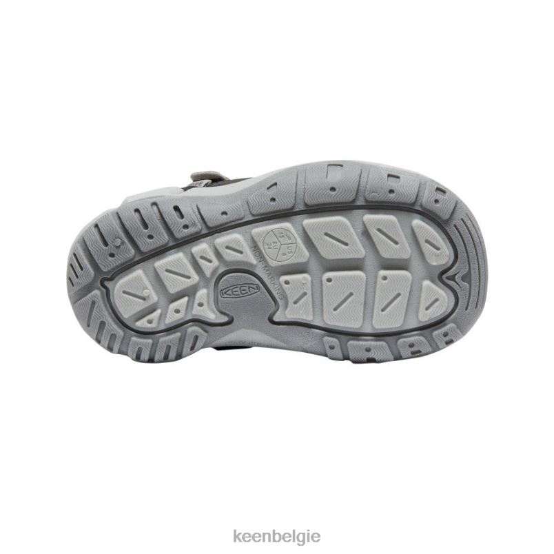 Grote kinderen geknoopte holle sneaker staalgrijs/veiligheidsoranje KEEN schoenen DPX8V908