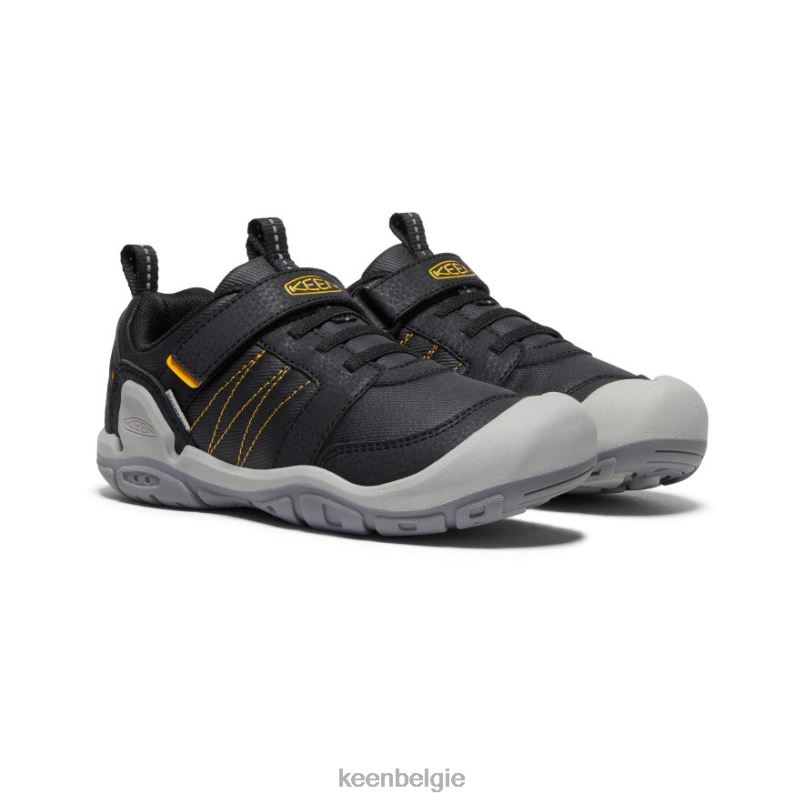 Grote kinderen knotch piek sneaker zwart geel KEEN schoenen DPX8V976