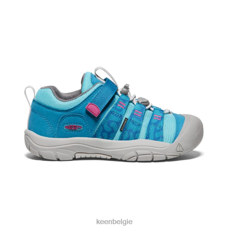Grote kinderen nieuwpoort h2sho fjordblauw/festivalfuchsia KEEN schoenen DPX8V955