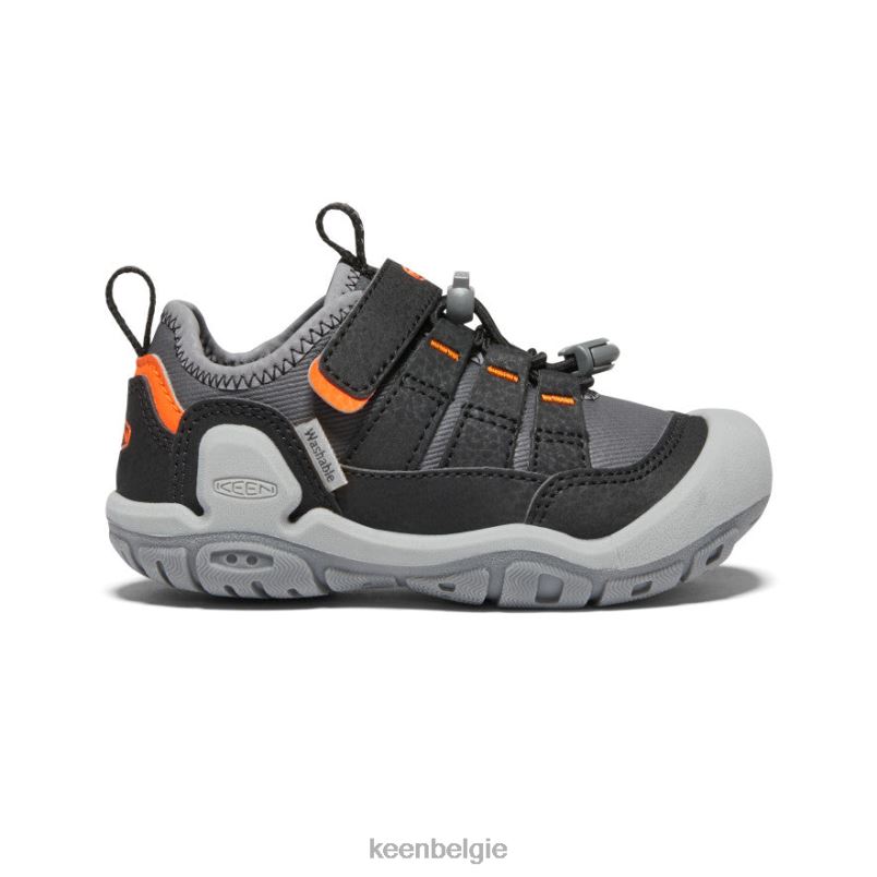 kleine kinderen geknoopte holle sneaker staalgrijs/veiligheidsoranje KEEN schoenen DPX8V890