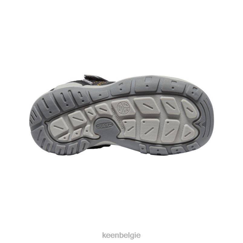 kleine kinderen knotch piek sneaker zwart geel KEEN schoenen DPX8V971