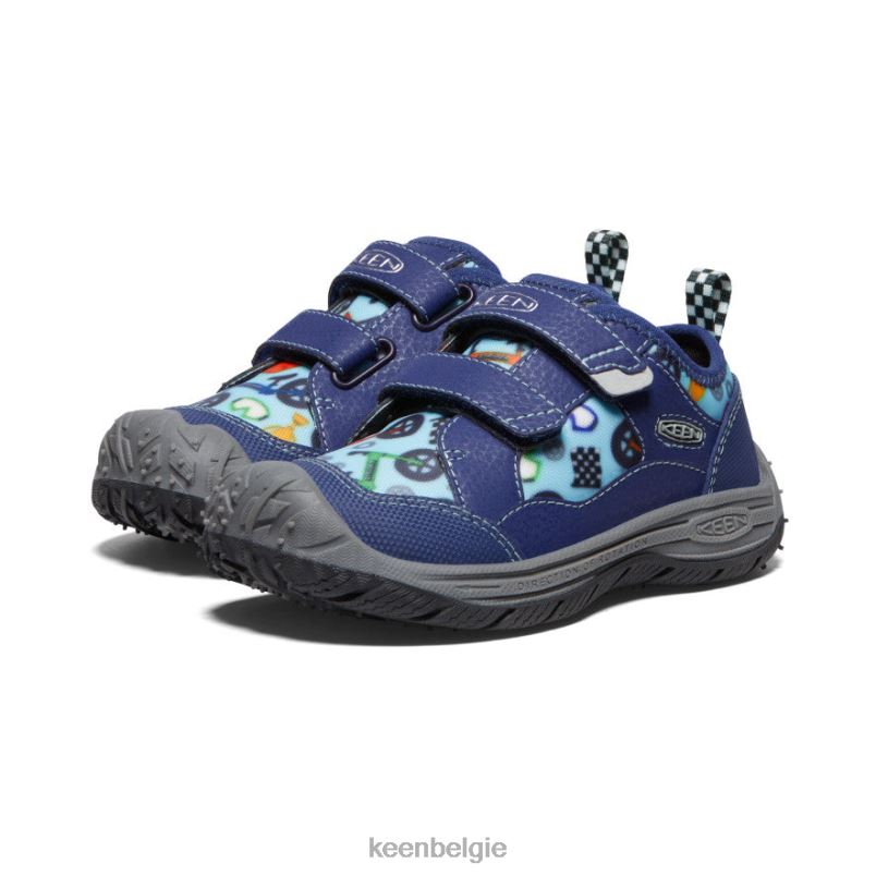 kleine kinderen snelheid hond blauwe diepten/zwart KEEN schoenen DPX8V812