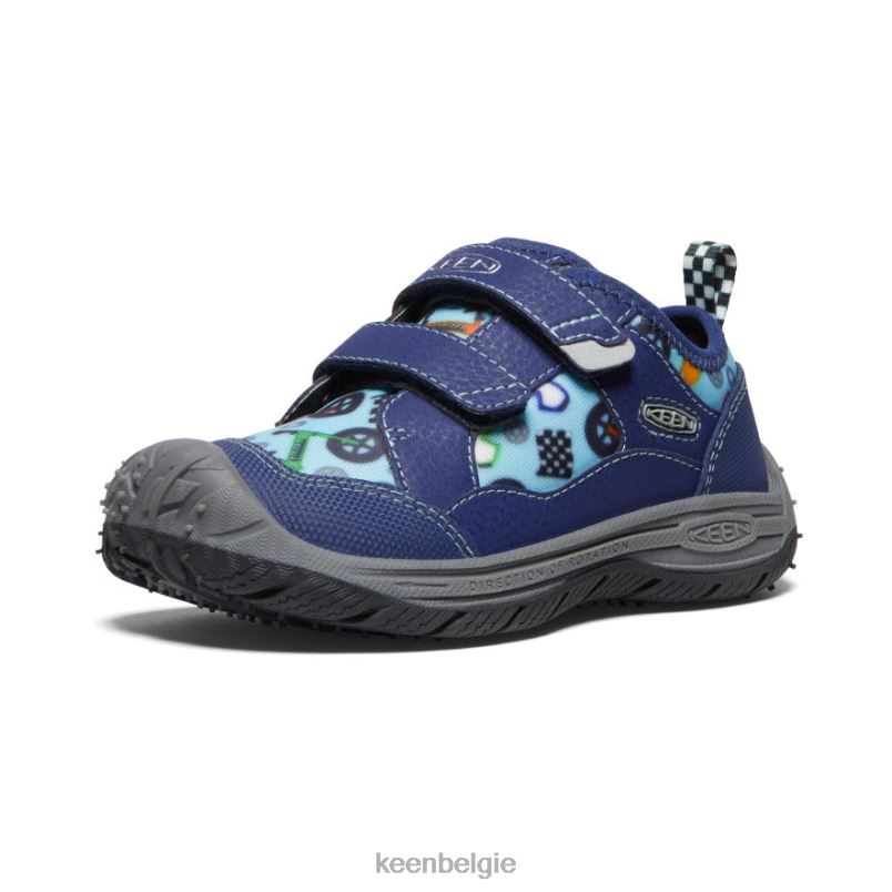 kleine kinderen snelheid hond blauwe diepten/zwart KEEN schoenen DPX8V812
