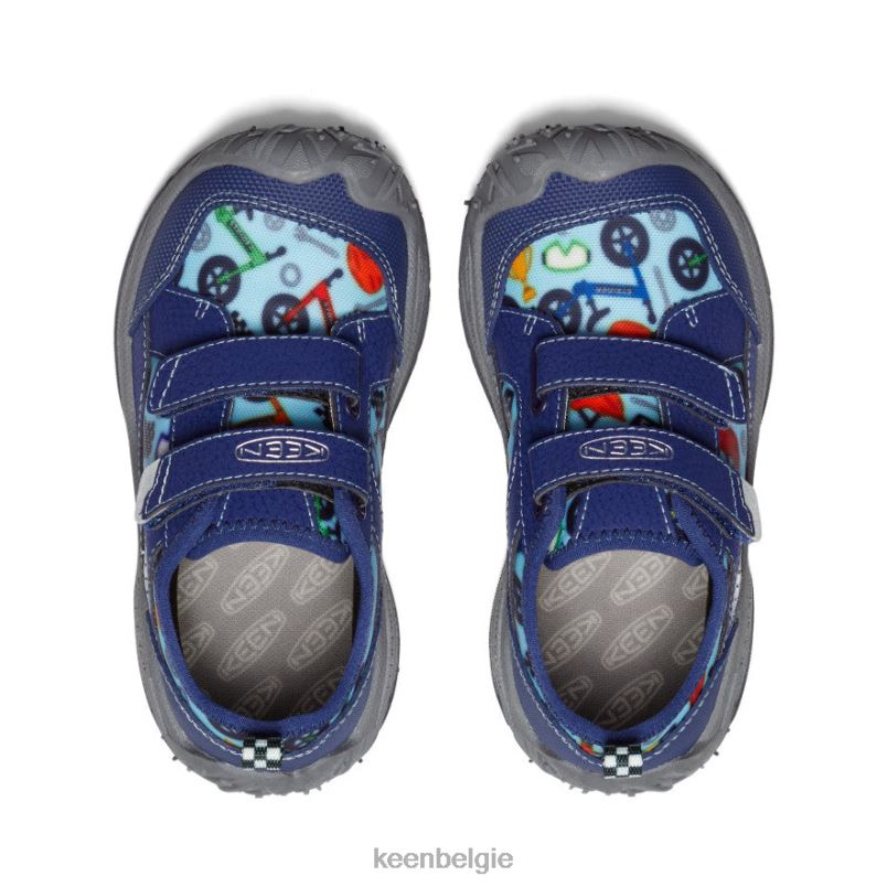 kleine kinderen snelheid hond blauwe diepten/zwart KEEN schoenen DPX8V812
