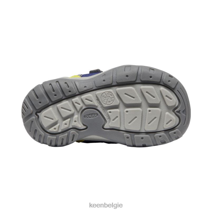 peuters knotch holle sneaker met dubbele band blauwe diepten/teunisbloem KEEN schoenen DPX8V958