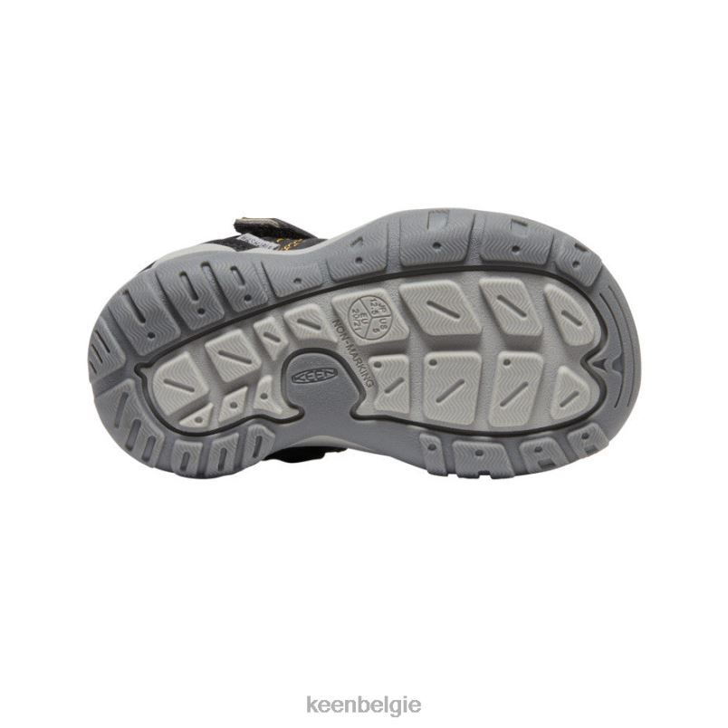 peuters knotch piek sneaker zwart geel KEEN schoenen DPX8V934