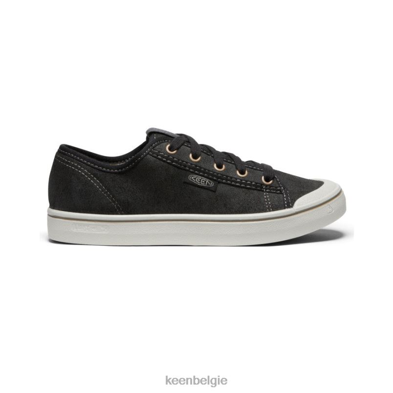 vrouwen Elsa oogst leren sneaker zwart/zilverberk KEEN schoenen DPX8V628