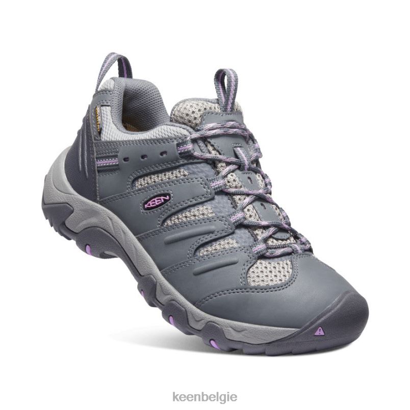 vrouwen Koven waterdichte schoen staalgrijs/Afrikaans violet KEEN schoenen DPX8V665